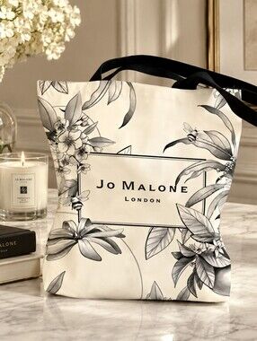 Jo Malone Cream & Black Botanical Tote